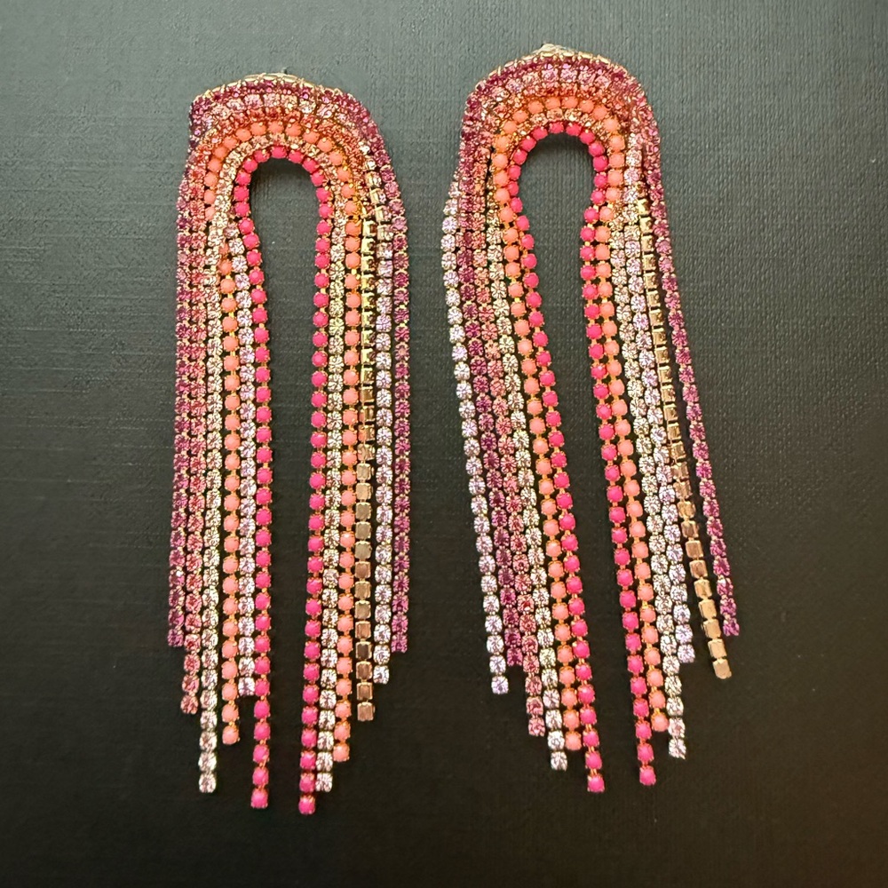 Feed Me Gems Vibrant Pink Beaded Earrings